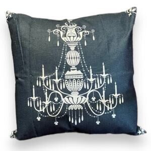 Linen Chandelier accent throw pillow cover 18”x18” NEW